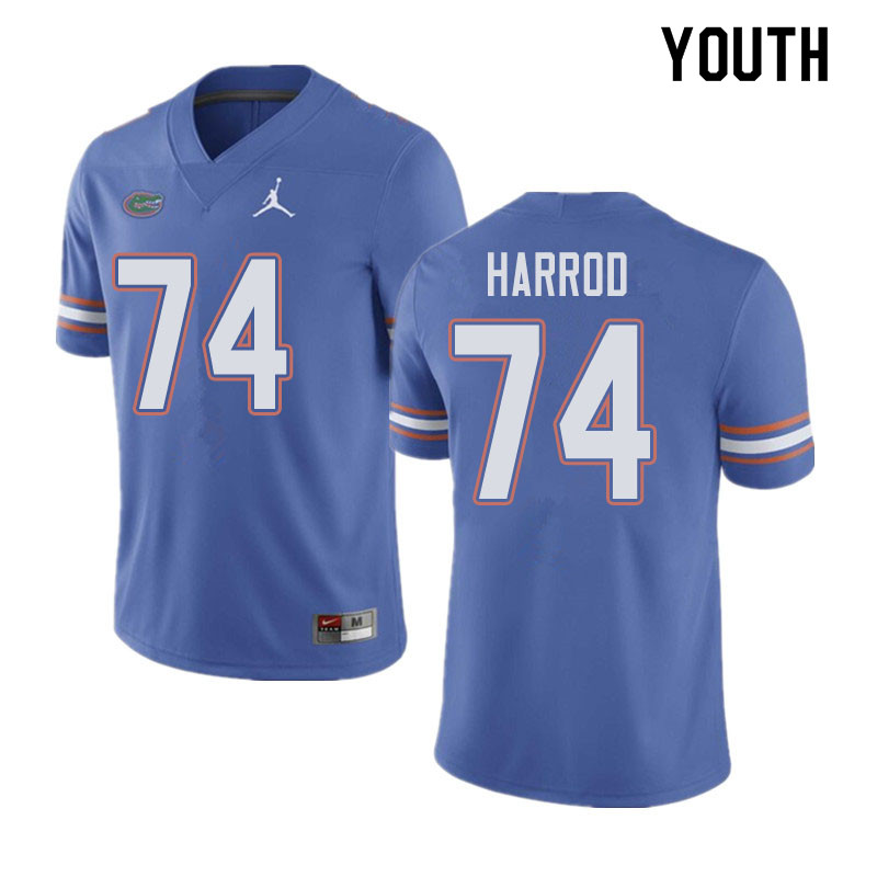 Jordan Brand Youth #74 Will Harrod Florida Gators College Football Jerseys Sale-Blue